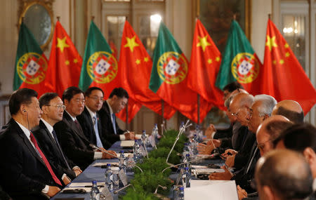 China's President Xi Jinping and Portugal's Prime Minister Antonio Costa attend a meeting at Queluz Palace in Queluz, Portugal, December 5, 2018. REUTERS/Rafael Marchante