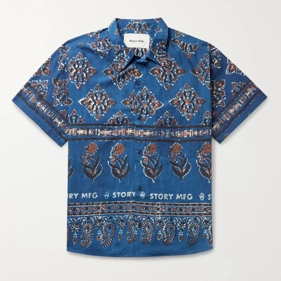 Shore Printed Organic Cotton-Voile Shirt