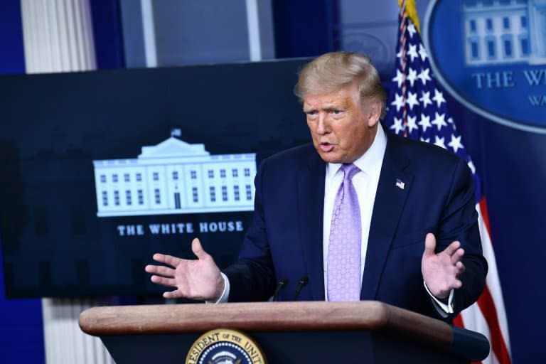 Le président américain Donald Trump lors d'une conférence de presse, le 13 août 2020 à la Maison Blanche, à Washington - Brendan Smialowski © 2019 AFP