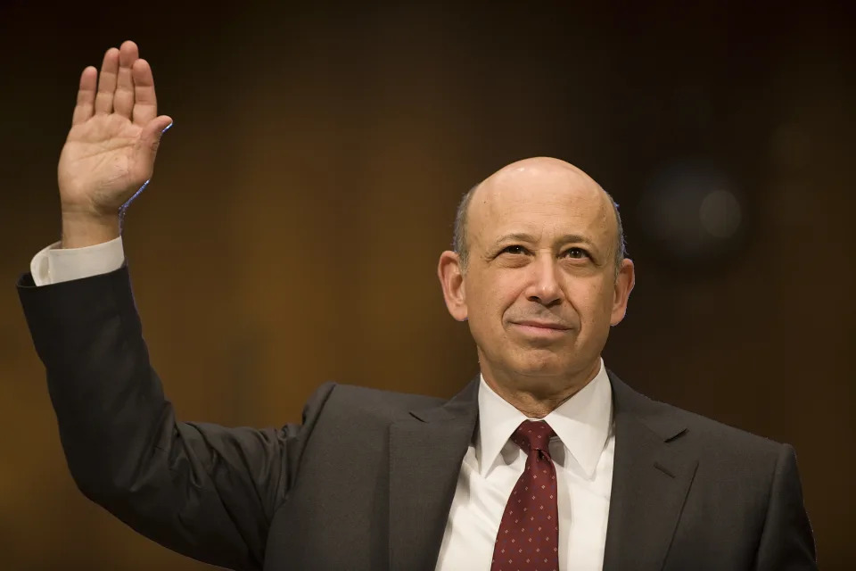 Goldman Sachs CEO Lloyd Blankfein is sworn in prior to testifying before a Senate investigative committee on Capitol Hill in Washington, DC, April 27, 2010. Goldman Sachs denied reaping vast profits from the collapse of the US housing market as its top executive and a star trader faced hostile questions in Congress over the 2008 financial meltdown.          AFP  PHOTO / Jim WATSON (Photo by Jim WATSON / AFP) (Photo by JIM WATSON/AFP via Getty Images)