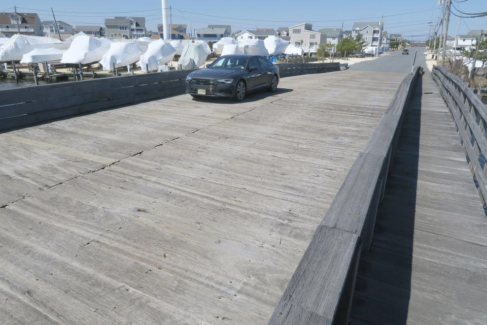 The Strickland Boulevard Bridge onto Chadwick Beach Island is one of the bridges in Monmouth and Ocean County that have a "poor" rating. The structure is shown Friday, March 29, 2024.