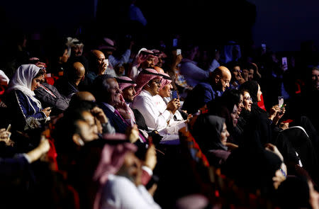 FILE PHOTO: Saudi people attend the concert of composer Yanni at Princess Nourah bint Abdulrahman University in Riyadh, Saudi Arabia December 3, 2017. REUTERS/Faisal Al Nasser/File Photo