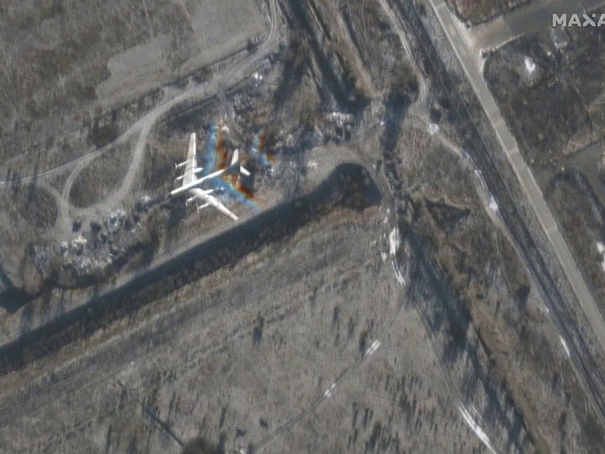 A satellite image shows bomber in flight at northeast of Engels Air Base in Saratov on 3 December (Maxar Technologies/Handout via REUTERS)