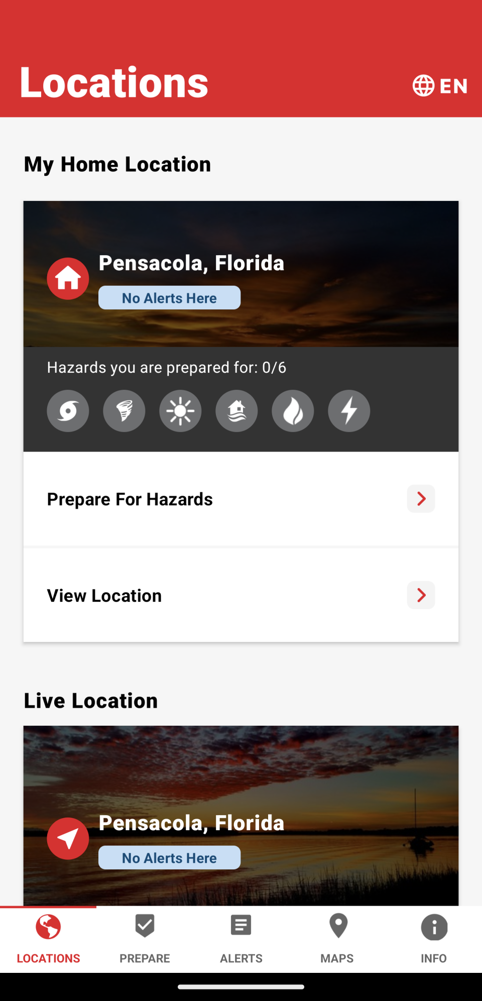 Emergency app by American Red Cross.
