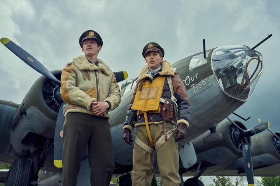 Callum Turner and Austin Butler as real-life cadets Major John ‘Bucky’ Egan and Major Gale ‘Buck’ Cleven (Apple TV+)