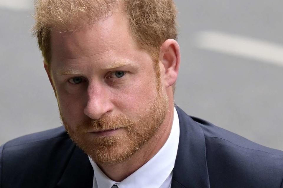 <p>James Veysey/Shutterstock</p> Prince Harry arrives at the High Court in London on June 7, 2023