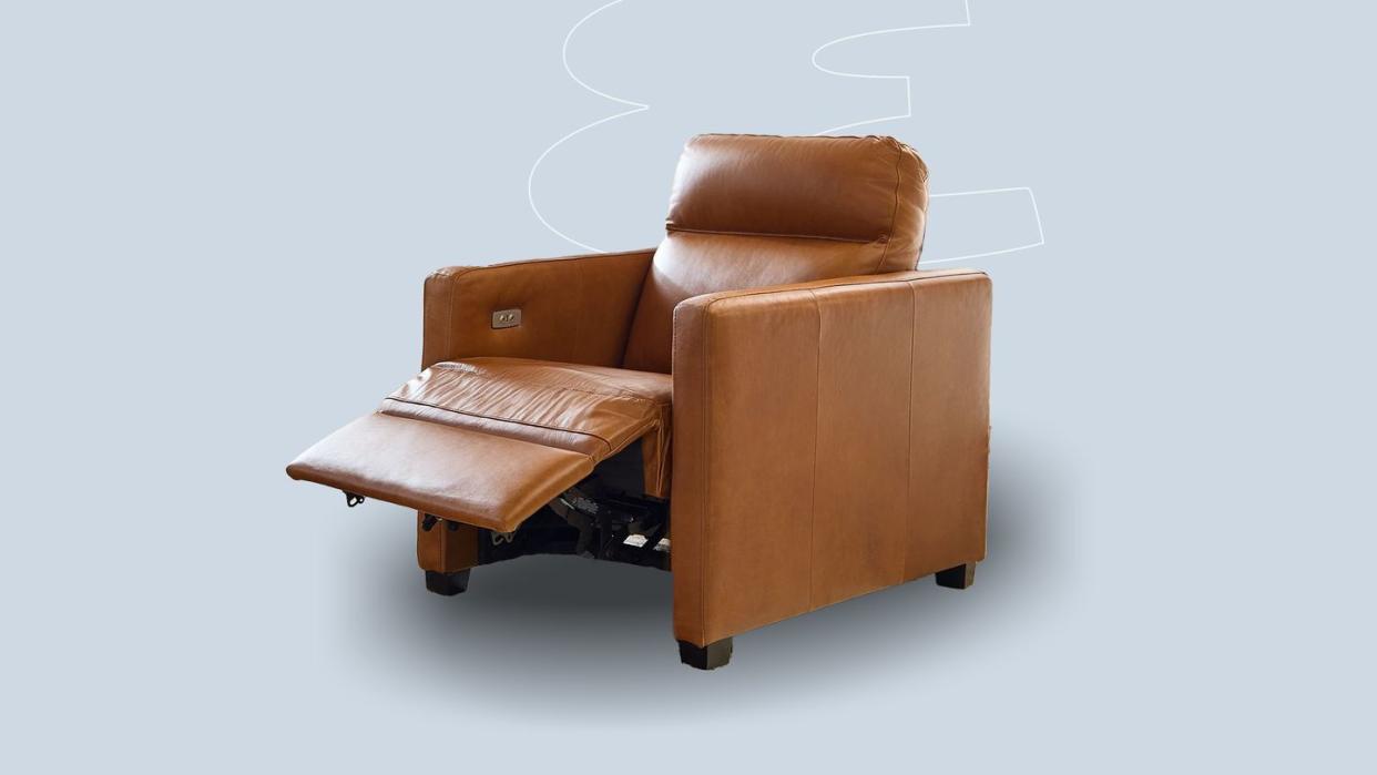 a brown leather chair