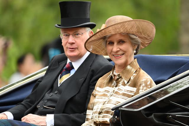 <p>Karwai Tang/WireImage</p> Birgitte, Duchess of Gloucester and Prince Richard, Duke of Glouceste at Trooping the Colour in June 2023.