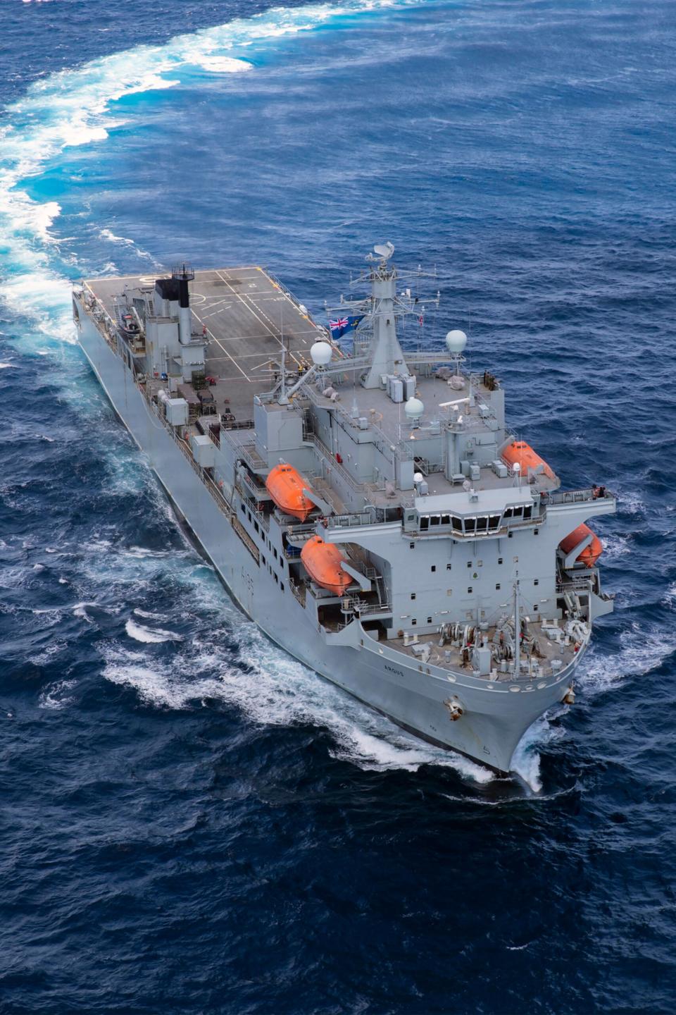 The aviation support ship RFA <em>Argus</em>. <em>Crown Copyright</em>