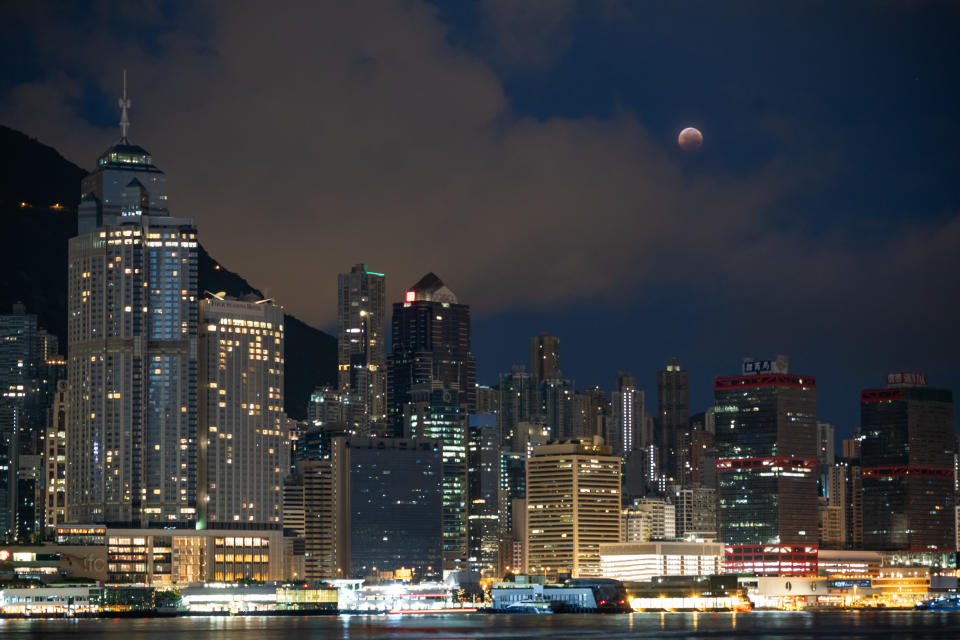 Above the skyscrapers of Hong Kong. (Photo: Anthony Kwan via Getty Images)