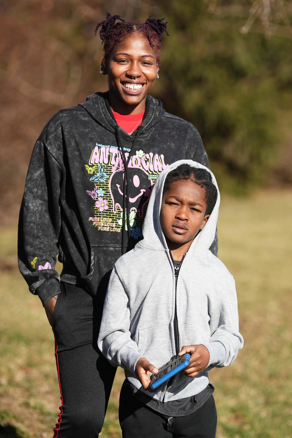 Cyan Pride, 23, and her 7-year-old son, Cy’Meir Pride, talk about their journey to receive a Section 8 housing voucher while staying at the YWCA Family Center on the Near East Side. Pride is excited to be able to move into her own place near where she works and her son goes to school.