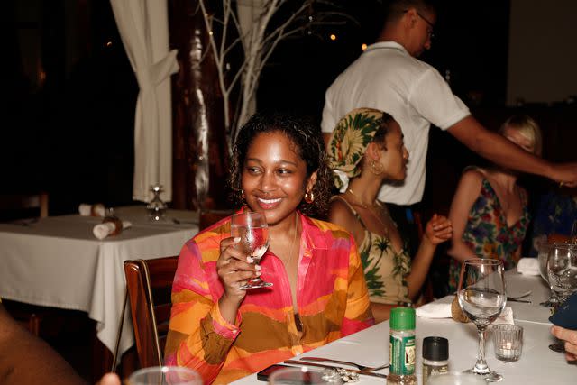 <p>Lebo Lukewarm/Courtesy of Intrepid Travel</p> Intrepid guests enjoy dinner outside Manuel Antonio National Park.