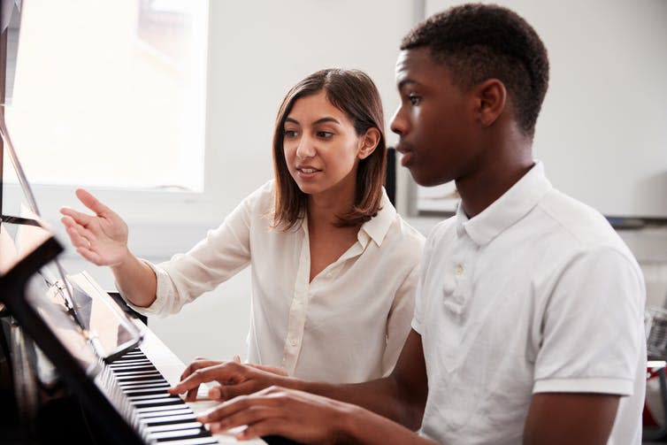 <span class="caption">Could music disappear from the curriculum?</span> <span class="attribution"><a class="link " href="https://www.shutterstock.com/download/success?u=http%3A%2F%2Fdownload.shutterstock.com%2Fgatekeeper%2FW3siZSI6MTU2NjM0MjU3MywiYyI6Il9waG90b19zZXNzaW9uX2lkIiwiZGMiOiJpZGxfNzY5NTU1NzcxIiwiayI6InBob3RvLzc2OTU1NTc3MS9odWdlLmpwZyIsIm0iOjEsImQiOiJzaHV0dGVyc3RvY2stbWVkaWEifSwiMCtDTE4vdkNvTTNObUVvMUEvNSttMC82MHlFIl0%2Fshutterstock_769555771.jpg&pi=33421636&m=769555771&src=iSSMQOTGXpLPJbv8N6QGng-1-2" rel="nofollow noopener" target="_blank" data-ylk="slk:Monkey Business Images/Shutterstock;elm:context_link;itc:0;sec:content-canvas">Monkey Business Images/Shutterstock</a></span>