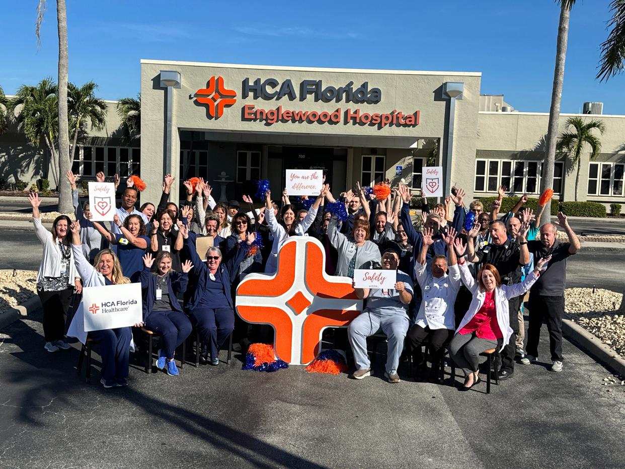 HCA Florida Englewood Hospital Colleagues Celebrate 23 Straight "A’s" for Hospital Safety from Leapfrog Group.