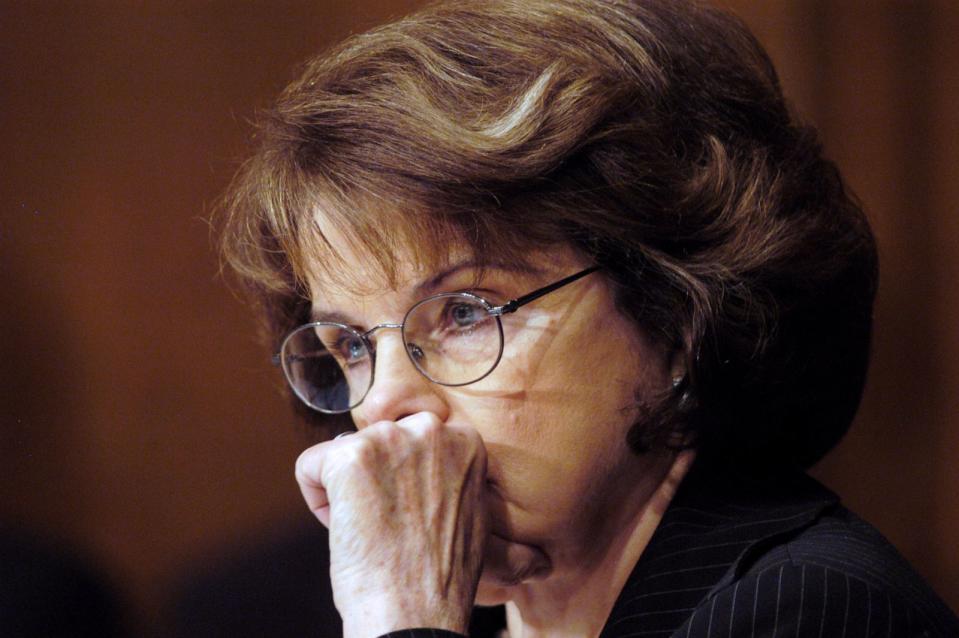 PHOTO: Democratic Senator Diane Feinstein of California questions a witness during a Senate Energy and Natural Resources Committee hearing on oil leaks at BP Plc's oil pipeline in Alaska, Sept. 12, 2006 in Washington, D.C. (Bloomberg via Getty Images, FILE)