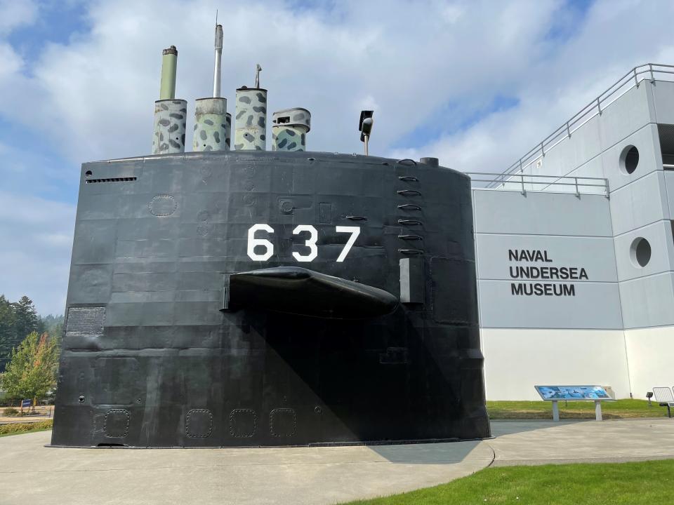 The USS Sturgeon's sail is immortalized in front of the U.S. Naval Undersea Museum in Keyport. The museum's latest exhibit, "Giving voice to the Silent Service," documents the life of American submariners since its beginnings.