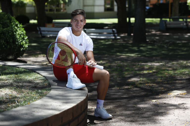 El tenista Sebastián Báez, en GEBA, durante la entrevista con LA NACION, donde repasó el mejor año de su carrera.