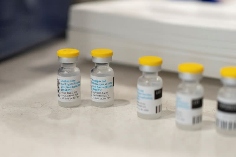 FILE PHOTO: People attend monkeypox vaccine clinic in Arizona