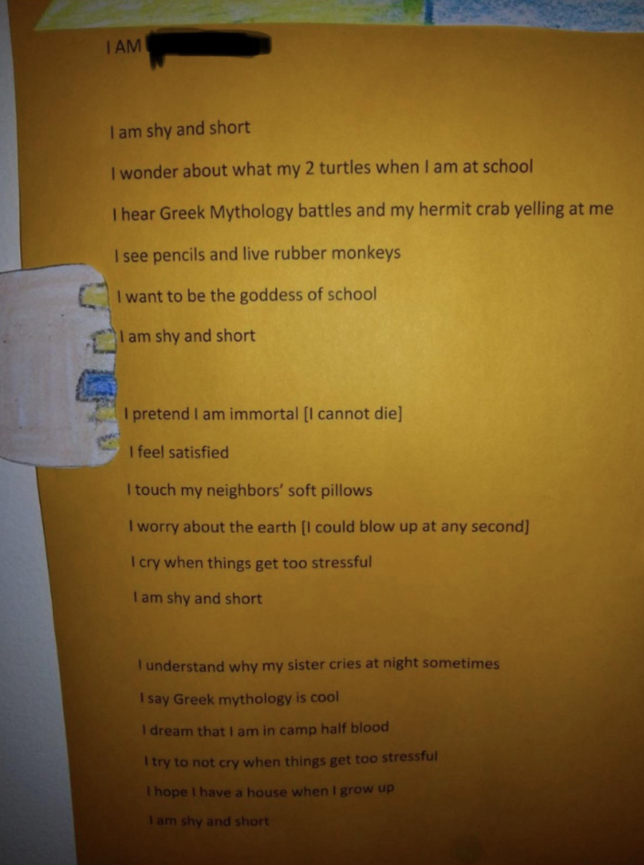 A poem by a second-grader