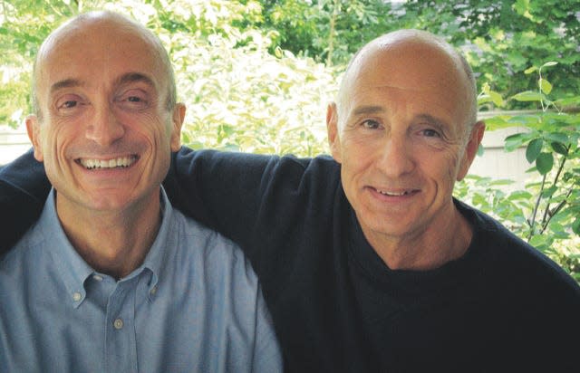 Landscape architect David Kamp, left, with his late husband, David Rubin. The two men carried out a gut-renovation of condo No. 309N at the Cove.