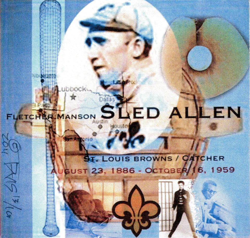 A montage illustration of Sled Allen's life.