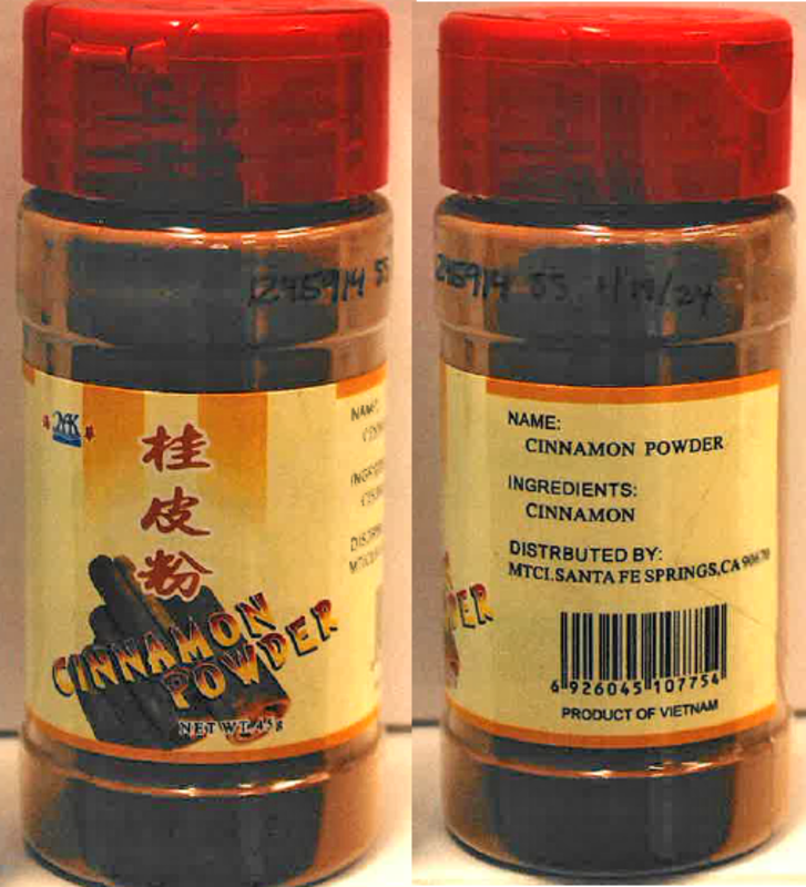 MK cinnamon recalled for lead contamination<p>FDA</p>