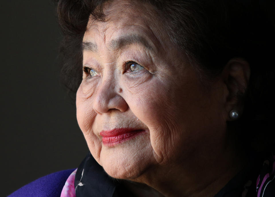 Hiroshima survivor Setsuko Thurlow in Edinburgh, Scotland, May 2016, for a campaign against nuclear weapons.<span class="copyright">PA Archive/PA Images</span>