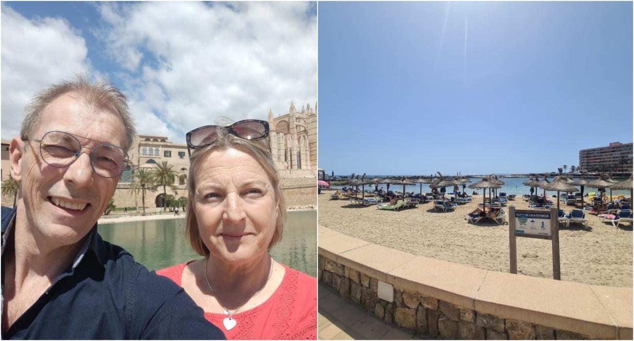 Paul and Julieanne Calcutt flew to Mallorca for the day, which was cheaper than a day out in the UK.
(SWNS)