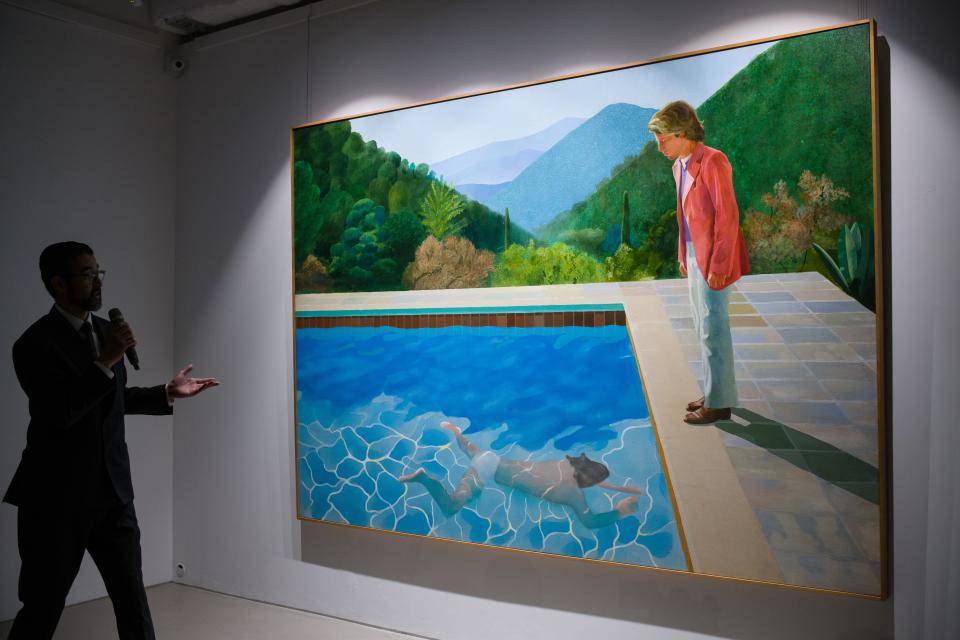 This David Hockney painting sold for a record-breaking $90.3 million at auction. (Photo: Getty Images)