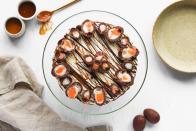 <p>This creme egg <a href="https://www.delish.com/uk/cooking/recipes/g30239150/cheesecake-recipes/" rel="nofollow noopener" target="_blank" data-ylk="slk:cheesecake;elm:context_link;itc:0;sec:content-canvas" class="link ">cheesecake</a> recipe is totally delicious, with a layer of caramel in the middle for added deliciousness.</p><p>Get the <a href="https://www.delish.com/uk/cooking/recipes/a35762214/creme-egg-cheesecake/" rel="nofollow noopener" target="_blank" data-ylk="slk:Creme Egg Cheesecake;elm:context_link;itc:0;sec:content-canvas" class="link ">Creme Egg Cheesecake</a> recipe.</p>