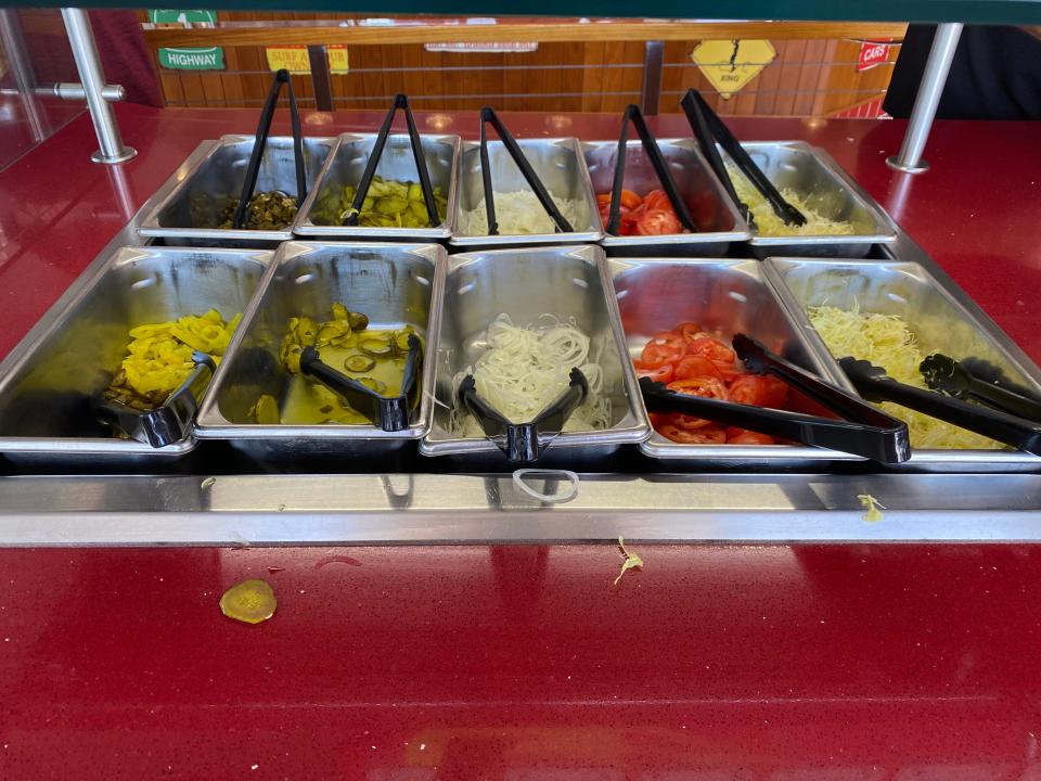 guy's burger joint toppings bar