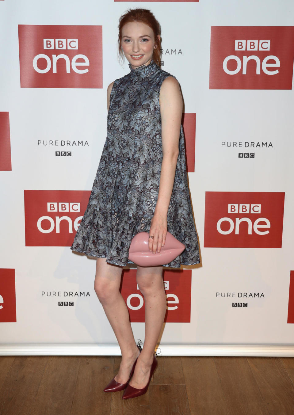 <p>Eleanor’s Lulu Guiness clutch definitely injected some fun into this otherwise demure look. Having said that, we’re big fans of the actress’ swinging lace dress regardless. <i>[Photo: Getty]</i></p>