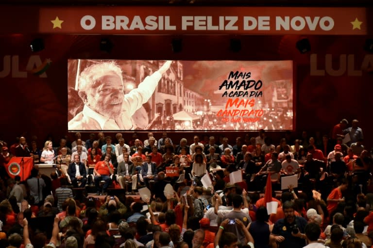 A Brazilian Worker's Party rally in early June in Contagem, in Minas Gerais state