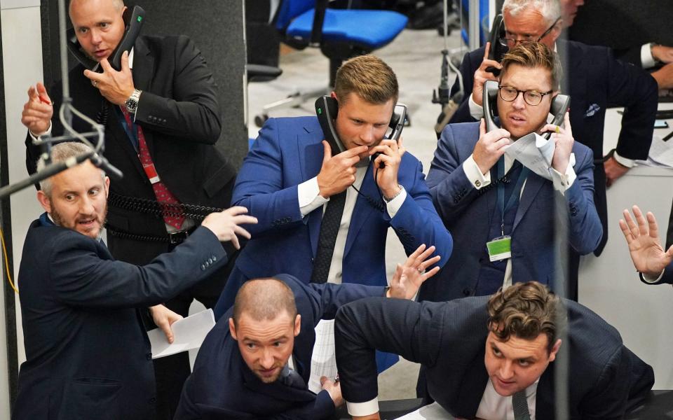 Traders in the Ring at the London Metal Exchange in the City of London