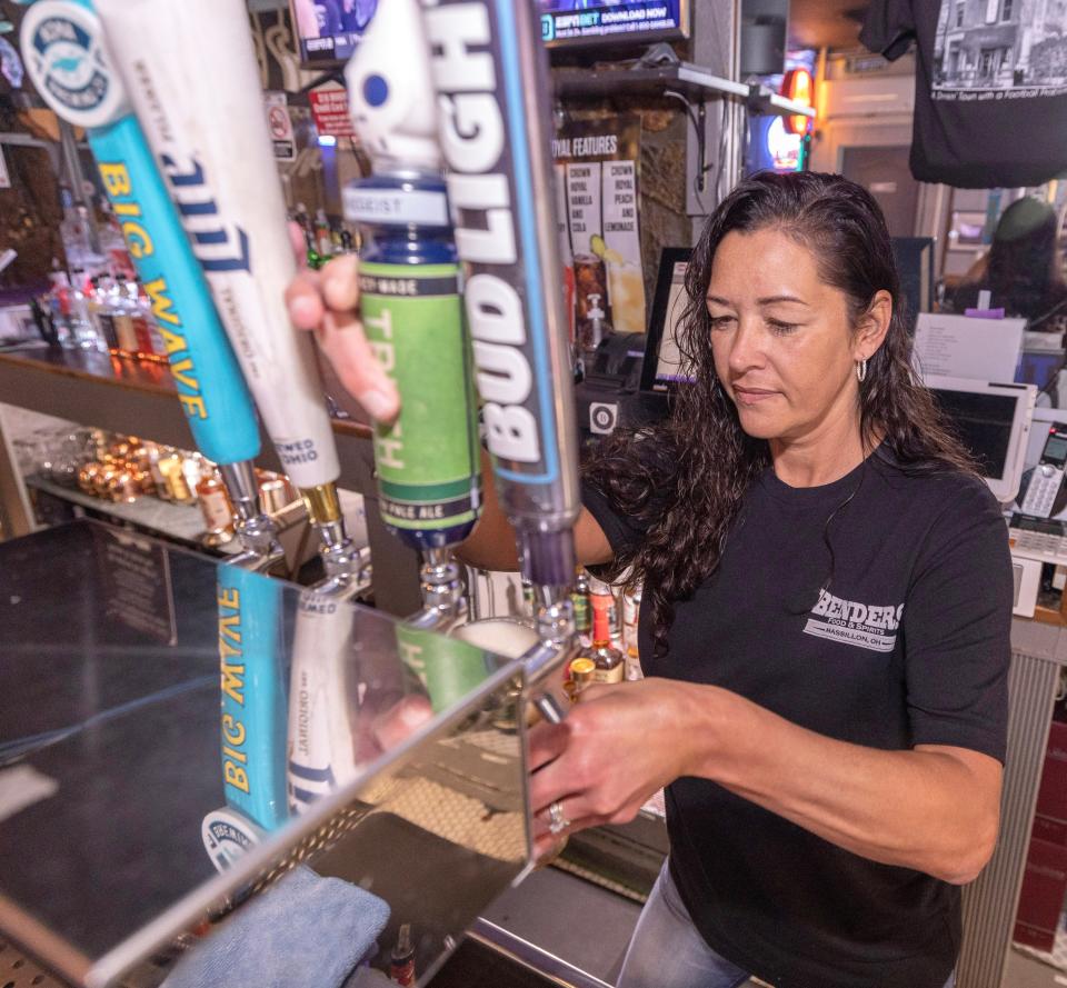 Draft beer is a popular customer choice at Benders Food & Spirits in Massillon.