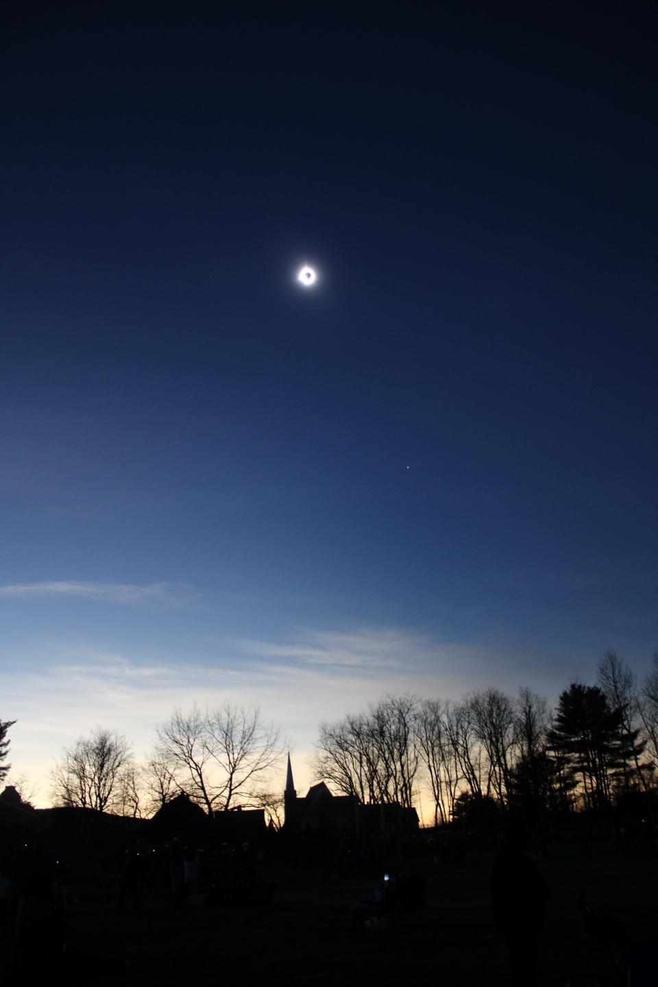 The sky during totality in Lancaster, NH.