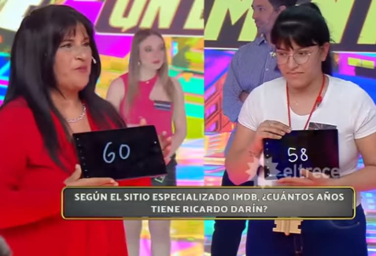 Tras un empate, Alejandra y María, las finalistas de Los 8 escalones, tuvieron que definir con una doble aproximación (Foto: Captura eltrece)