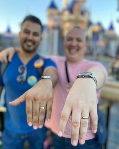 <p>Samuel Bishop Macias Instagram</p> Macias and López proposed to each other at Disneyland, CA