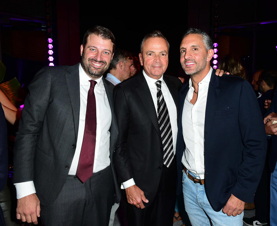 David Reuben Jr, Rick Caruso and Mauricio Umansky attend Park Elm at Century Plaza launch event on October 05, 2023 in Los Angeles, California.