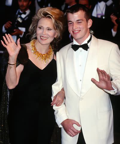 <p>FocKan/WireImage</p> aye Dunaway and her son Liam Dunaway O'Neil attend the 52th Cannes Film Festival on May 1999.