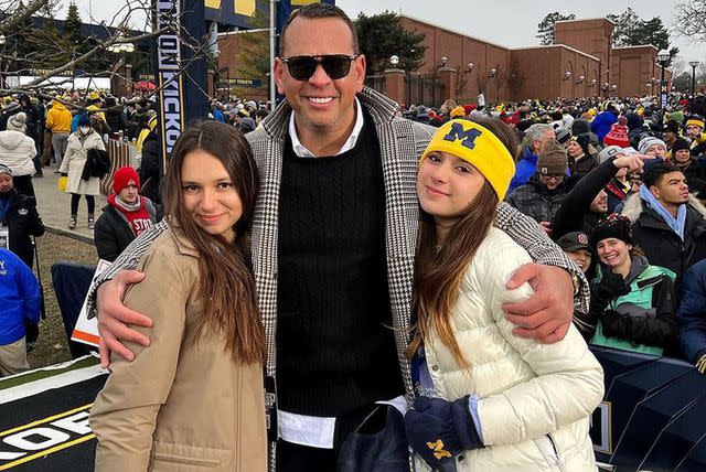 <p>Alex Rodriguez/ Instagram</p> Alex Rodriguez with daughters Ella, left, and Natasha