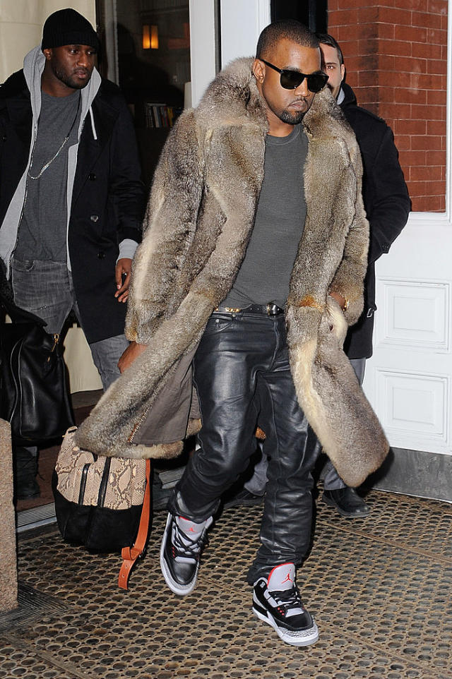 www.tweet4gold.weebly.com  Kanye west style, Mens fur coat, Celebrity style