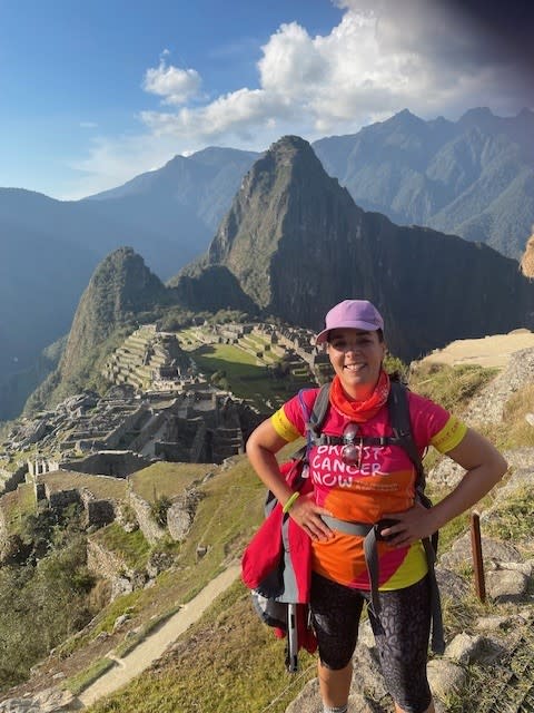 Martin on her 'life changing' trek to Machu Picchu in Peru, raising £6k for Breast Cancer Now.(Breast Cancer Now/SWNS)