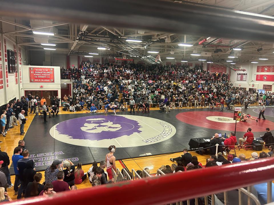 The Al DiBartolomeo Memorial Gymnasium was packed as regional wrestling returned to Cherry Hill High School East on Frday.