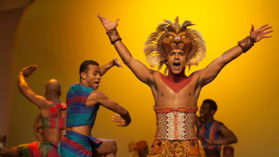 Josh Tower as Simba in the Broadway musical 
