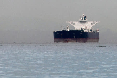 Malta-flagged Iranian crude oil supertanker "Delvar" is seen anchored off Singapore March 1, 2012. . REUTERS/Tim Chong/Files