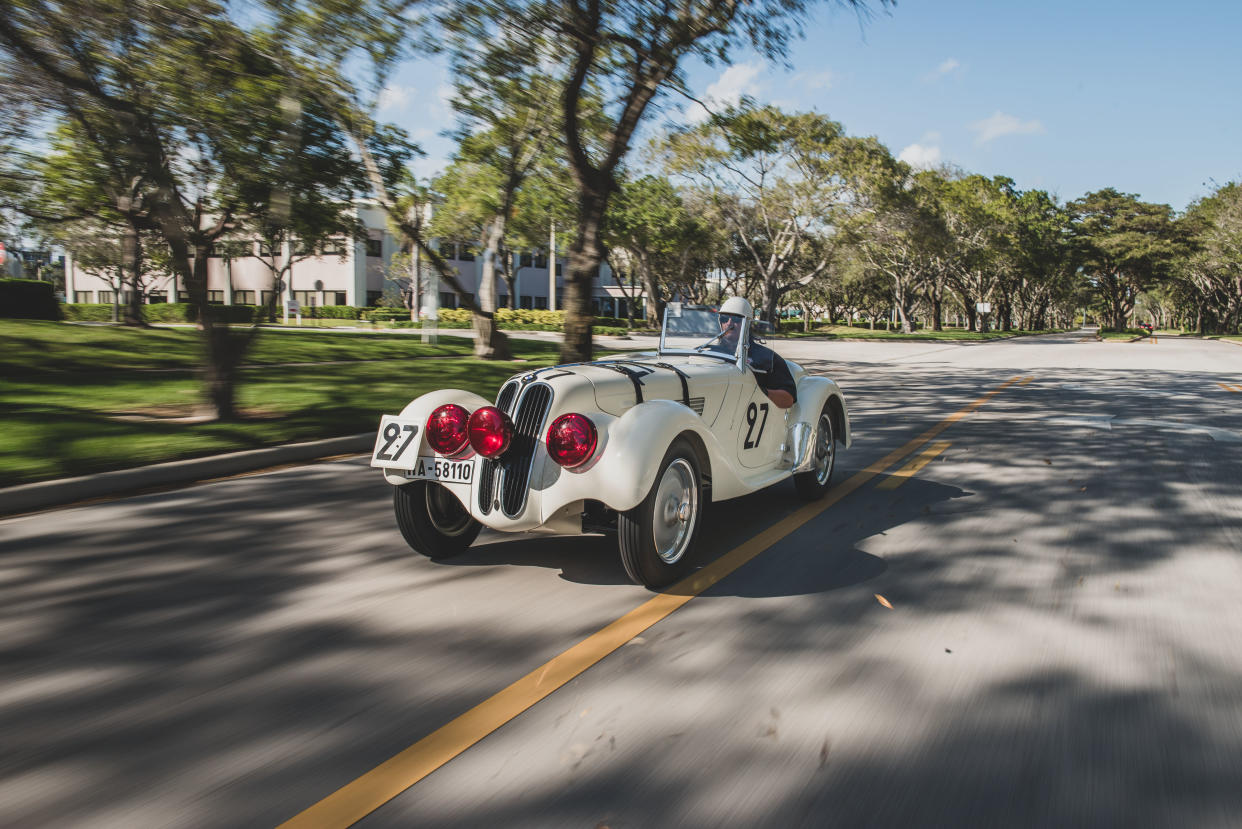 The 1938 BMW 328 Special Competition Roadster is one of just three delivered to the German racing team. (RM Sotheby’s)