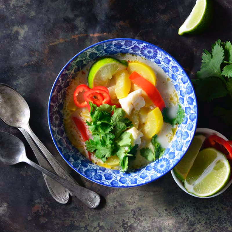 <p>The Keto Queens</p><p>Getting bored with your same old cod or tilapia recipe? Spice up your meals with our fantastic Thai Coconut Curry and fish! Whip up this tasty new meal for you and your family in just 15 quick minutes!</p><p><strong>Get the recipe: </strong><strong><a href="https://theketoqueens.com/thai-coconut-curry-recipe-fish/" rel="nofollow noopener" target="_blank" data-ylk="slk:Best Thai Coconut Curry Recipe with Fish;elm:context_link;itc:0;sec:content-canvas" class="link rapid-noclick-resp">Best Thai Coconut Curry Recipe with Fish</a></strong></p>