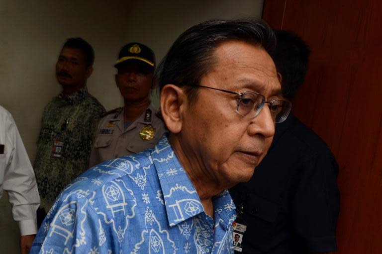 Indonesia's Vice President Boediono arrives in court in Jakarta, on May 9, 2014