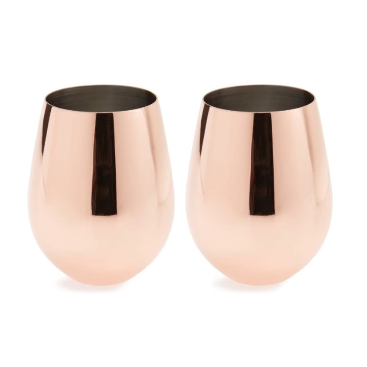 Set of 2 Stemless Copper Wine Glasses (Photo: Nordstrom)